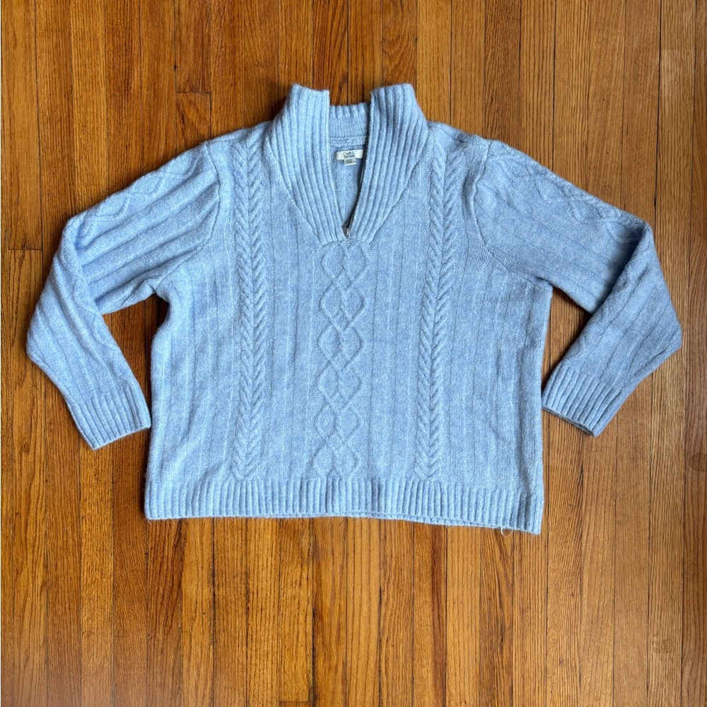 Croft & Barrow Light Blue Cable Knit Sweater Size XXL